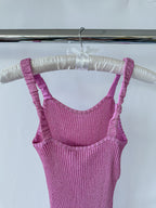 Love Shack Fancy Pink Flitter Ribbed Knit Leoma Mini Dress