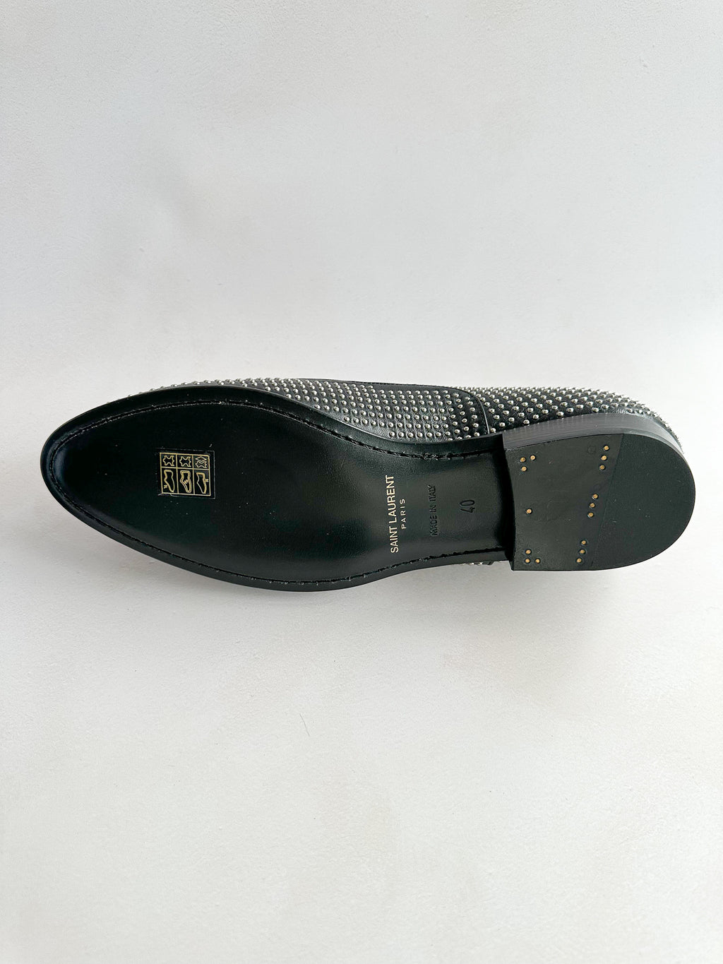 Saint Laurent Studded Black Leather Oxford Shoes