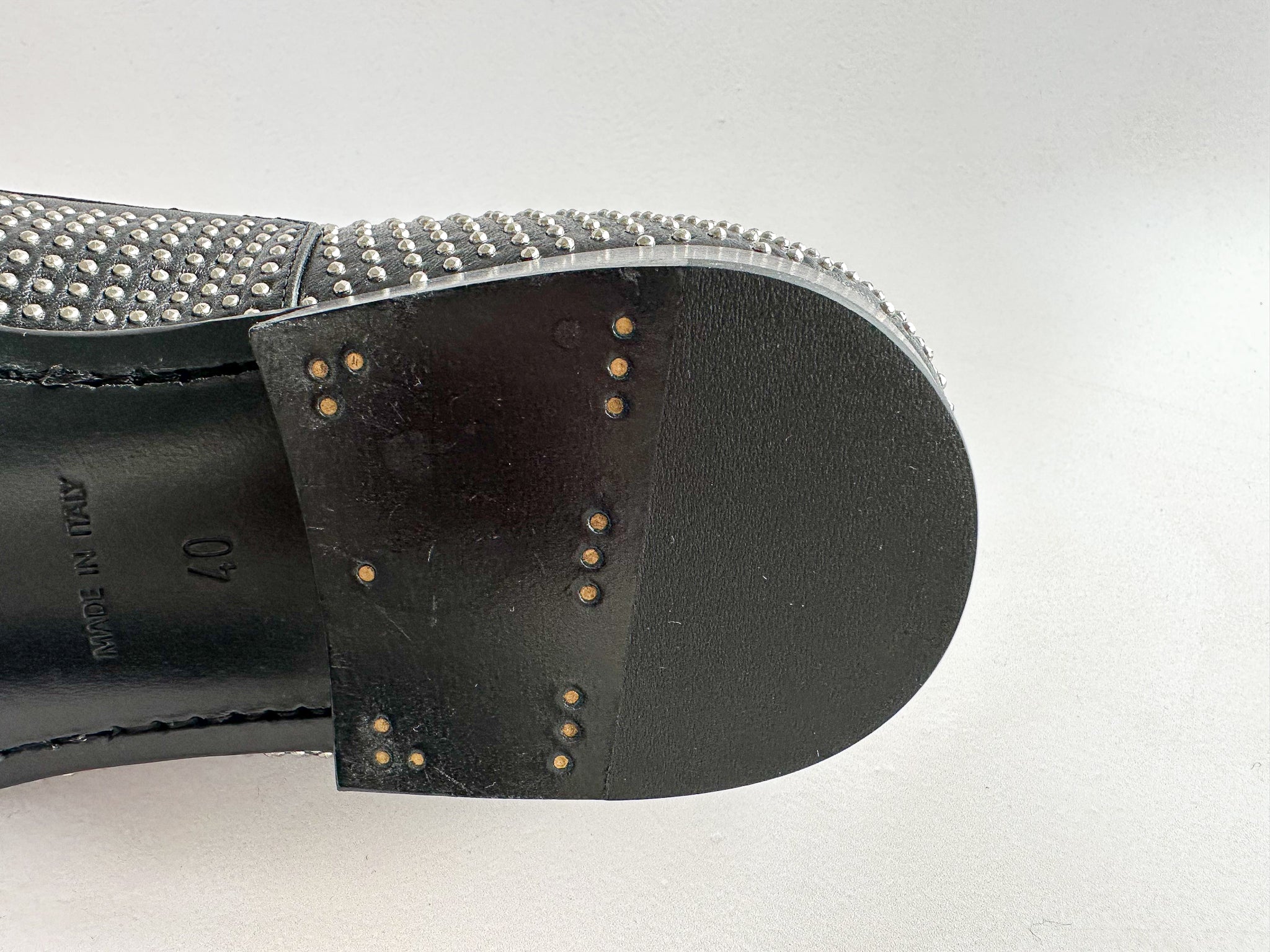 Saint Laurent Studded Black Leather Oxford Shoes