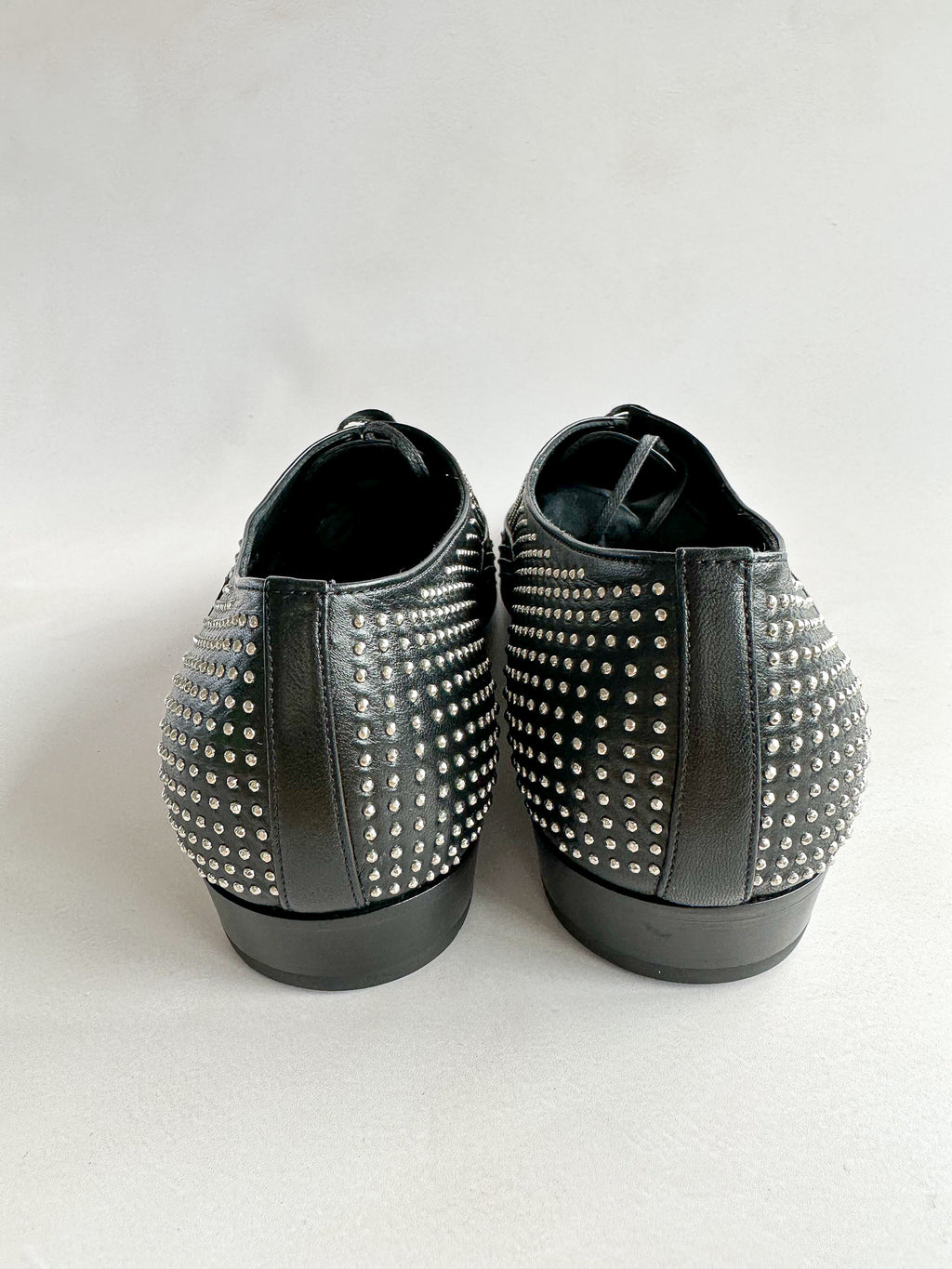 Saint Laurent Studded Black Leather Oxford Shoes