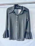 Sleeper Black Lurex Sparkly Long Sleeve Top Blouse