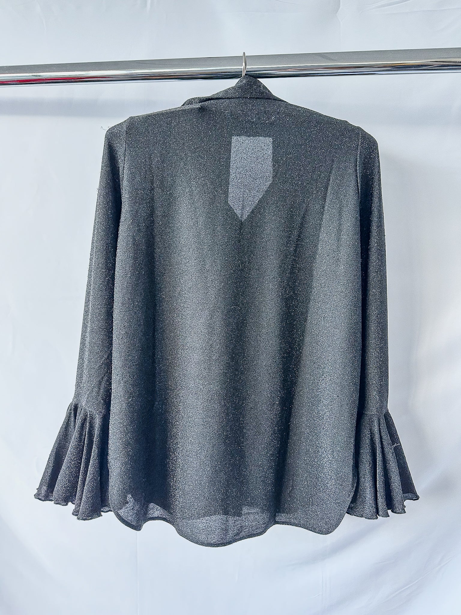 Sleeper Black Lurex Sparkly Long Sleeve Top Blouse