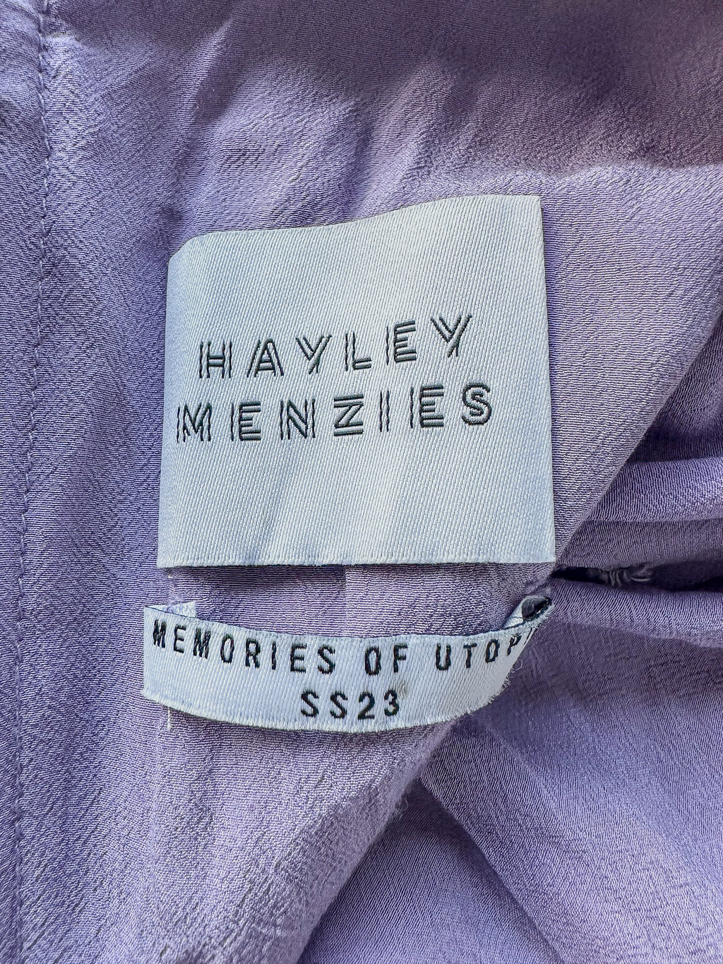 Hayley Menzies Tropical Hibiscus Shimmering Gold Off Shoulder Silk Dress