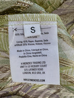 Hayley Menzies Tropical Hibiscus Shimmering Gold Off Shoulder Silk Dress