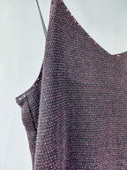 DoDo Bar Or Black Sparkly Pink Knit Cami Slip Mini Dress