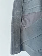 David Koma Black One Shoulder Bandage Mini Dress