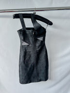 David Koma Black One Shoulder Bandage Mini Dress