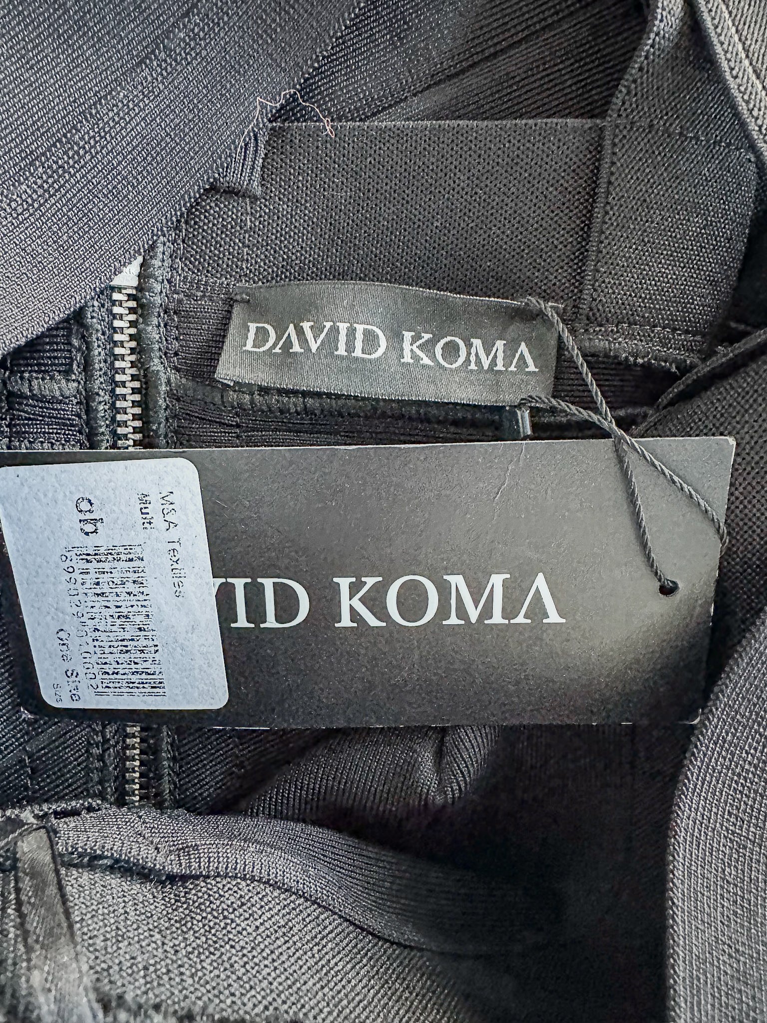 David Koma Black One Shoulder Bandage Mini Dress