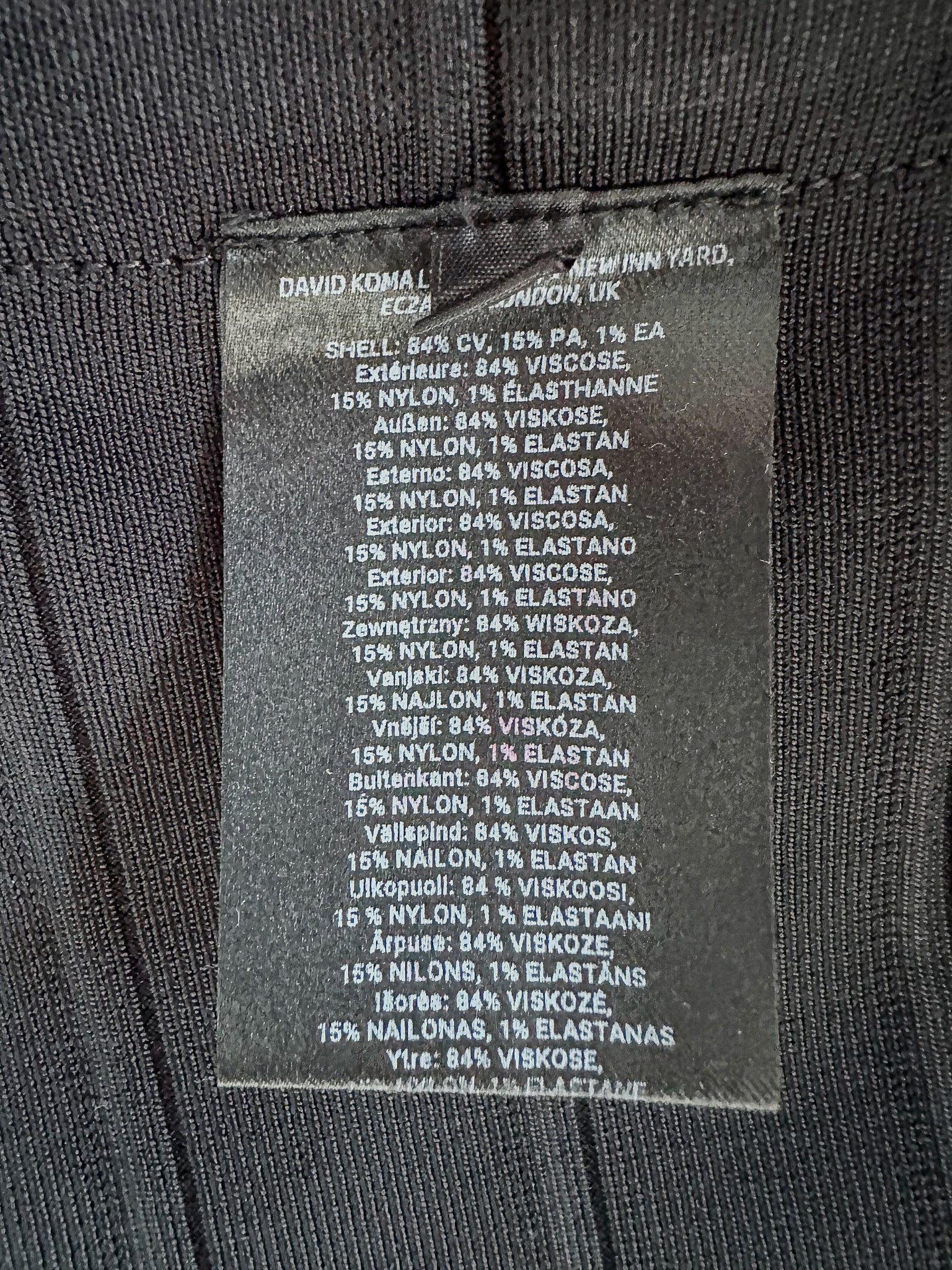 David Koma Black One Shoulder Bandage Mini Dress