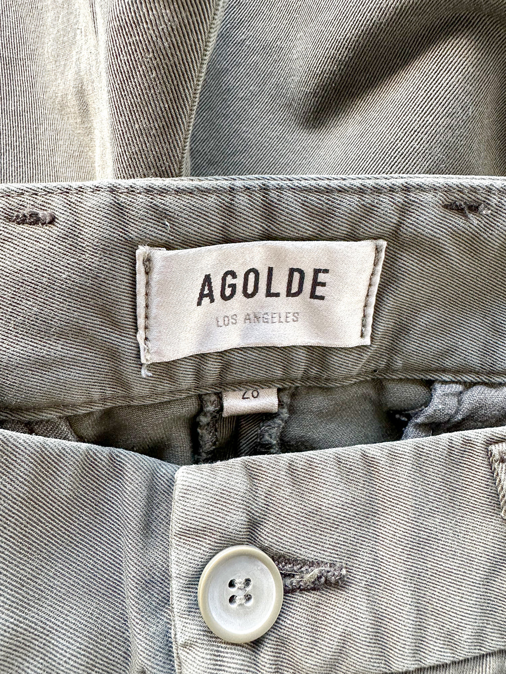 Agolde Herren Vinson Chino-Shorts aus Baumwolle mit mittlerer Leibhöhe, Moosgrün