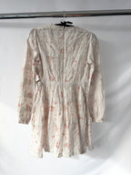 Needle & Thread Vintage Ditsy Sophia Long Sleeve Micro Mini Dress in Moonshine