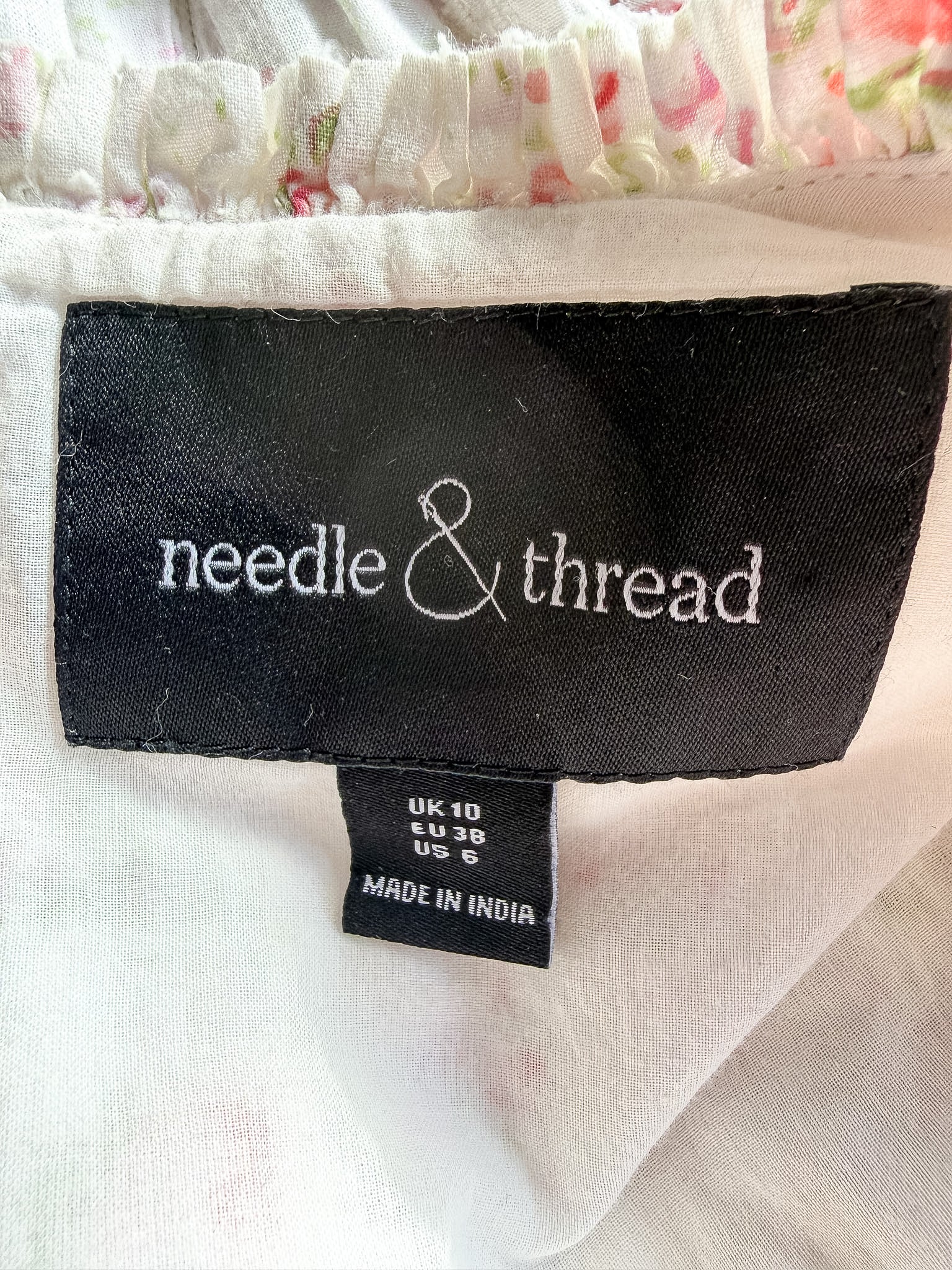 Needle & Thread Vintage Ditsy Sophia Long Sleeve Micro Mini Dress in Moonshine