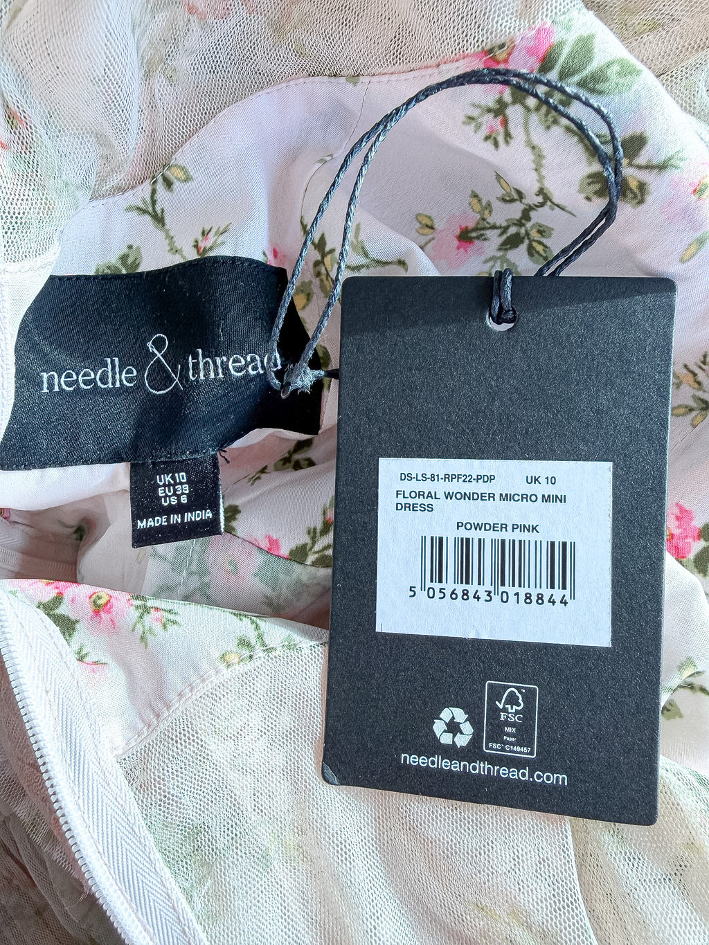 Needle & Thread Floral Wonder Micro Mini Dress