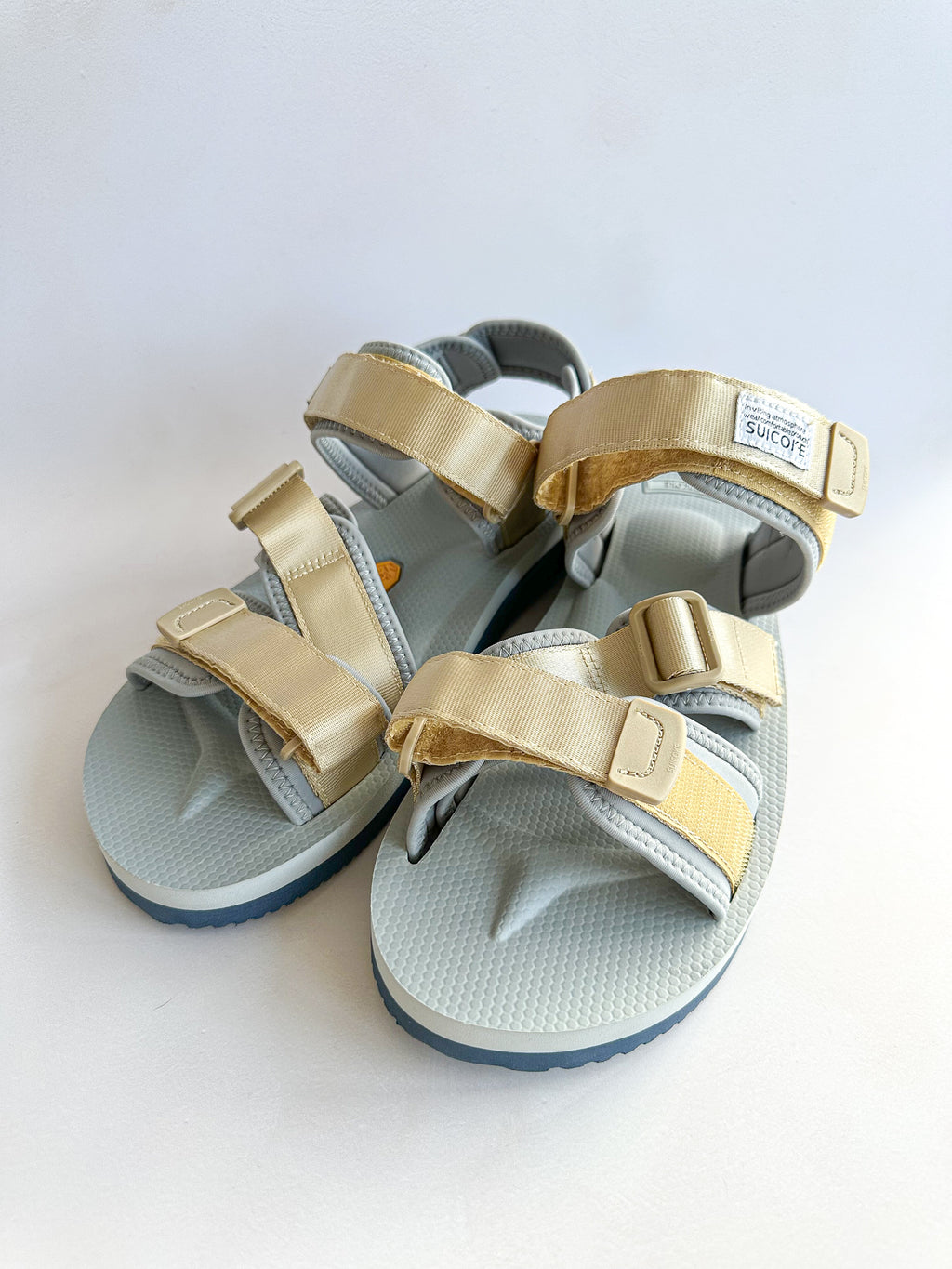 Suicoke Grey Beige Depa-Cab Sandals