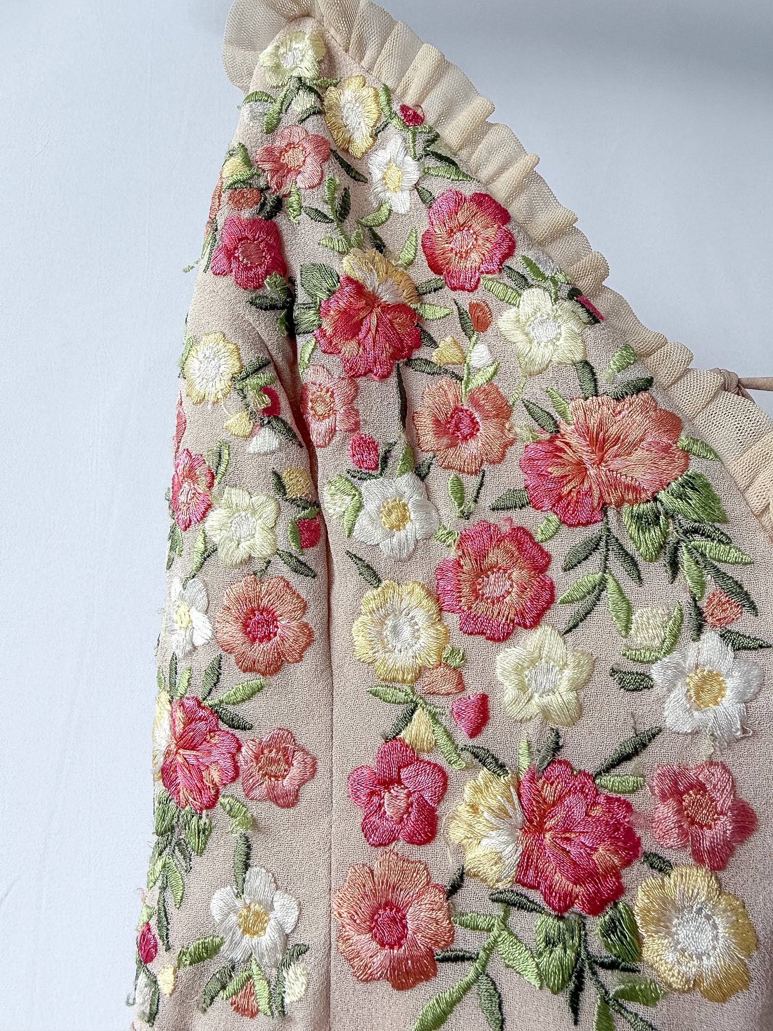 Needle & Thread Floral Embroidered Tulle Midi Dress