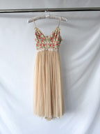 Needle & Thread Floral Embroidered Tulle Midi Dress