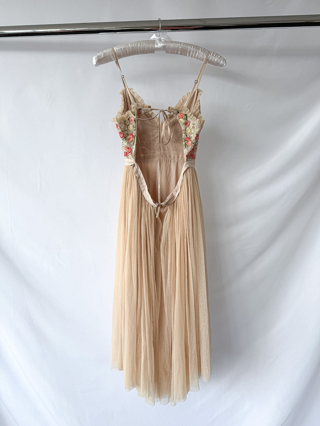 Needle & Thread Floral Embroidered Tulle Midi Dress