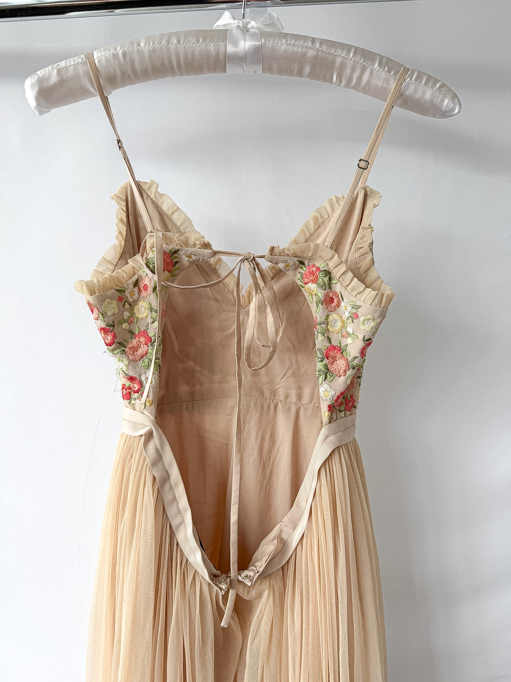 Needle & Thread Floral Embroidered Tulle Midi Dress