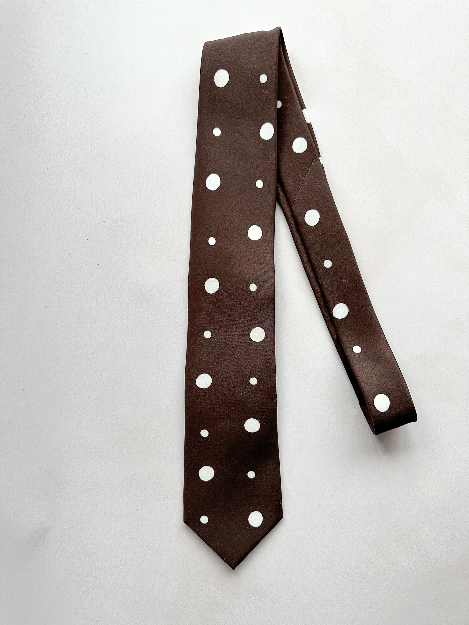 Drake's Michael J Drake Brown Spotted Silk Tie