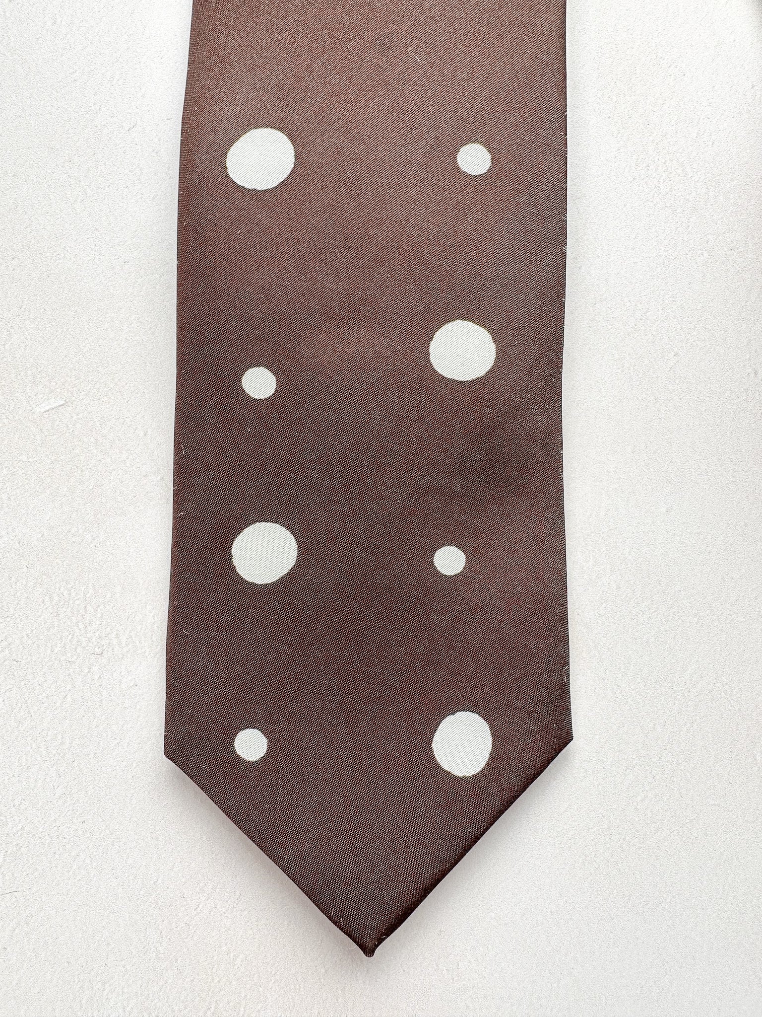 Drake's Michael J Drake Brown Spotted Silk Tie