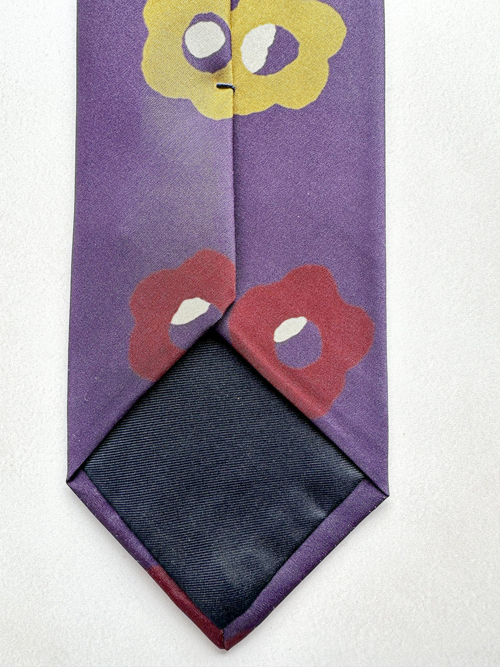 Cravate en soie violette Michael J Drake de Drake à imprimé floral vintage