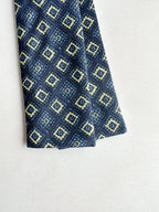 Drake's Navy Foulard Diamond Mosaic Silk Bow Tie
