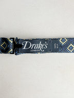 Drake's Navy Foulard Diamond Mosaic Silk Bow Tie