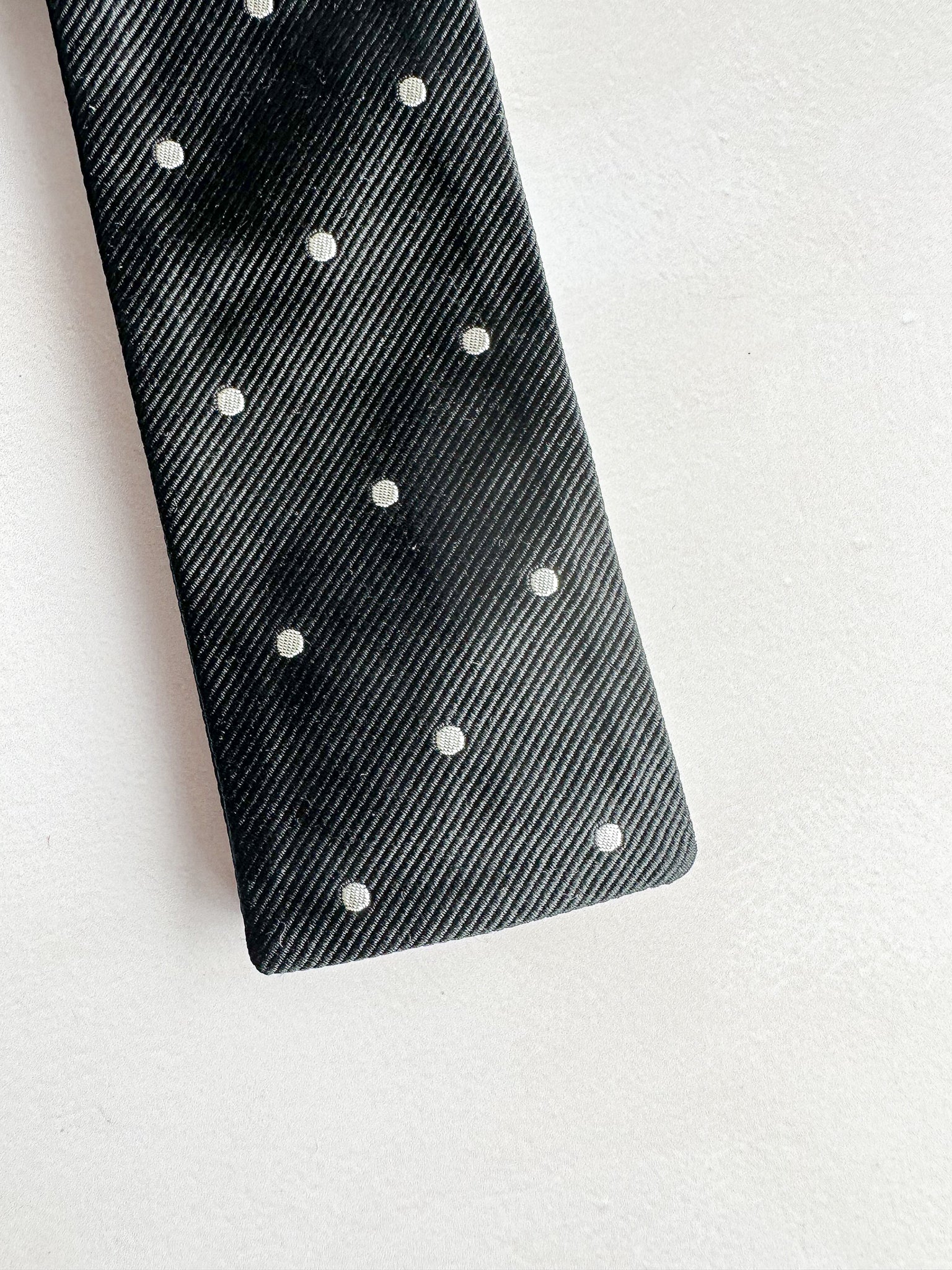 Drake's Black White Spotted Bowtie