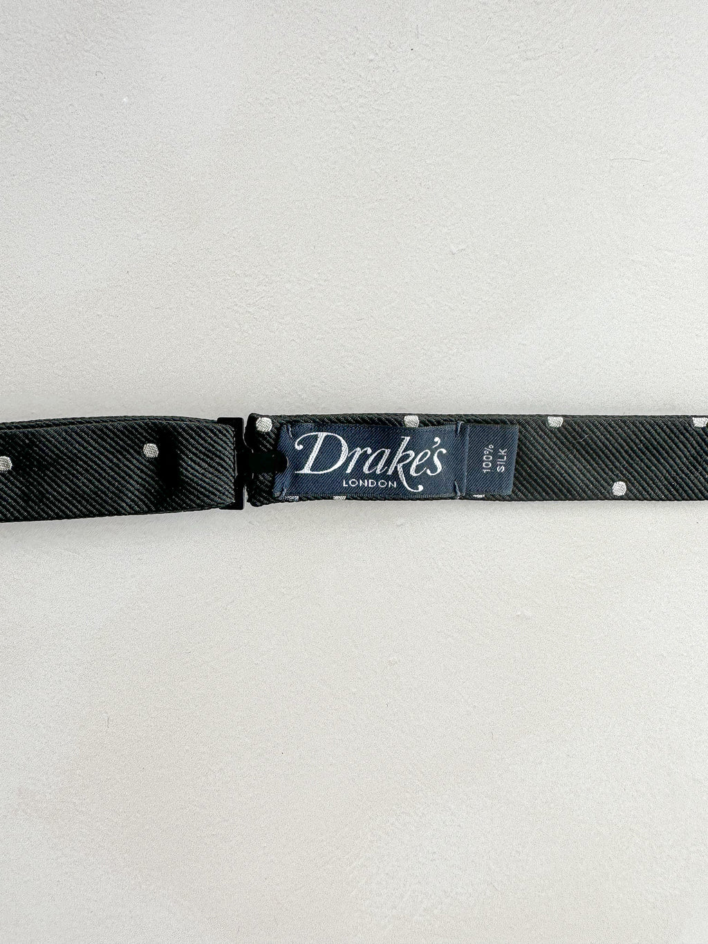 Drake's Black White Spotted Bowtie