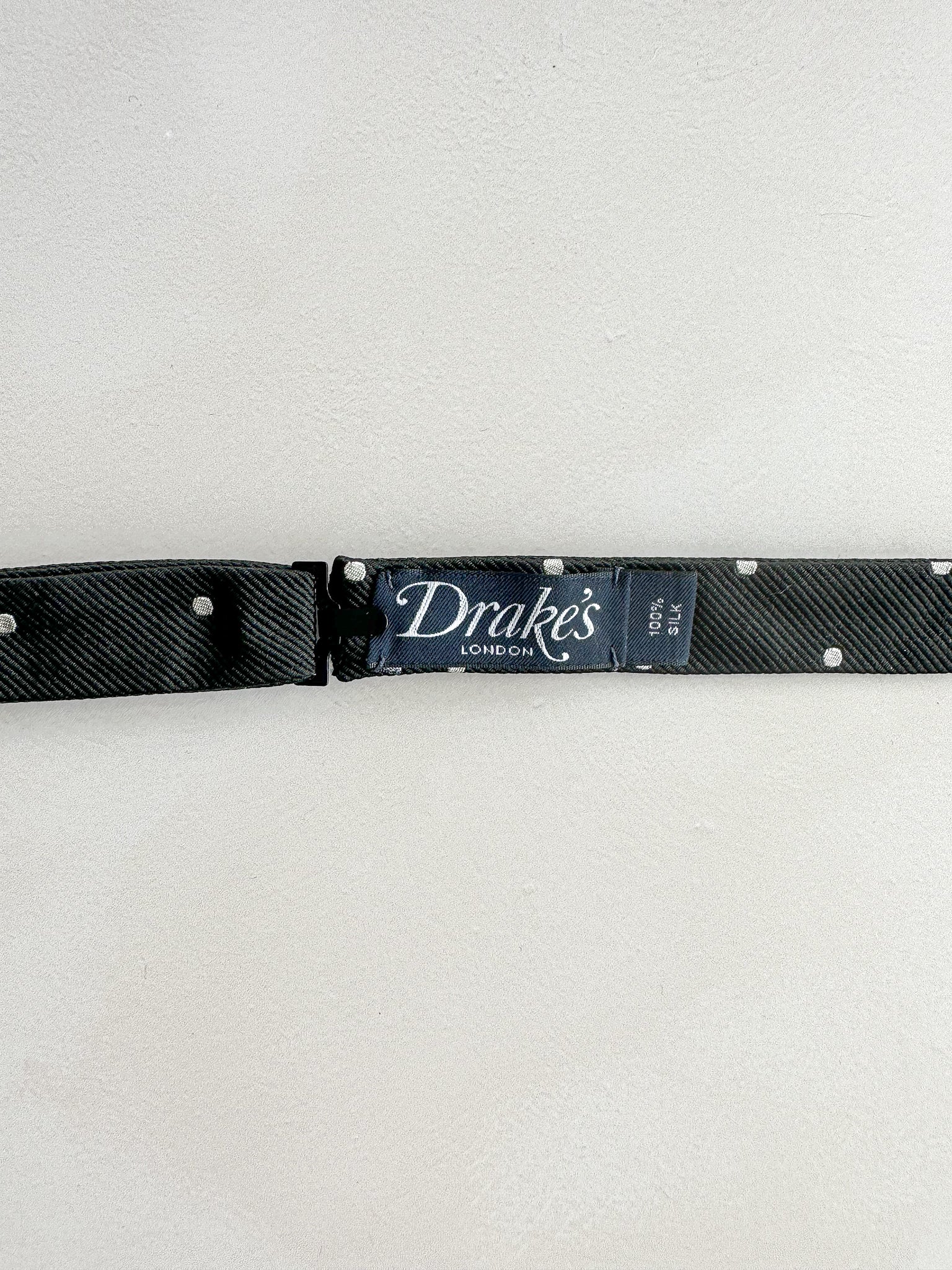 Drake's Black White Spotted Bowtie