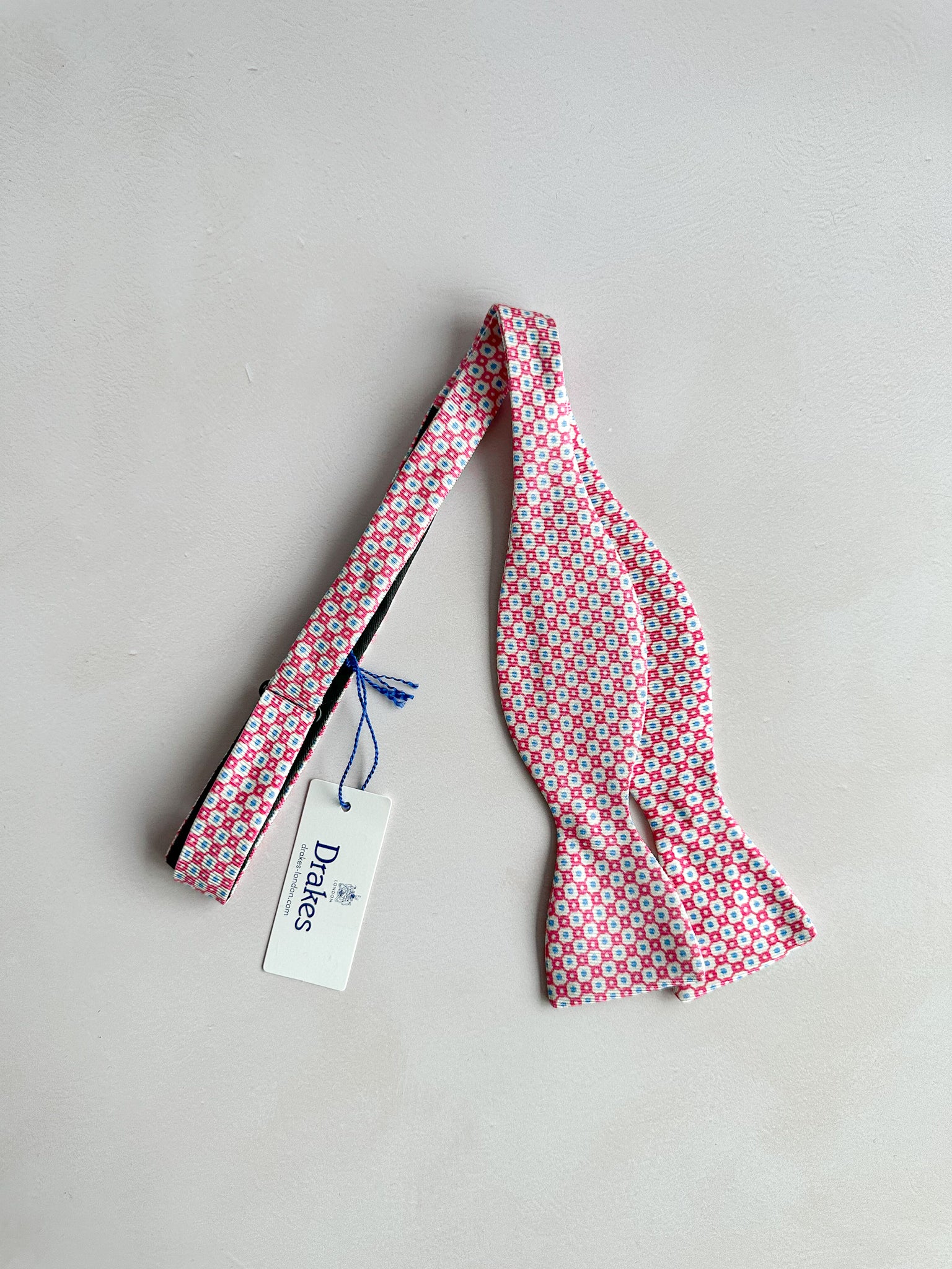 Drake's Pink Floral Butterfly Bowtie