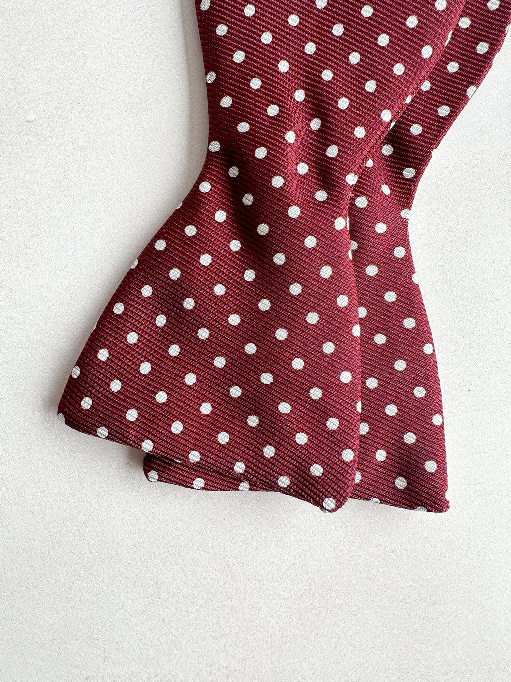 Drake's Silk Burgundy Spotted Bowtie