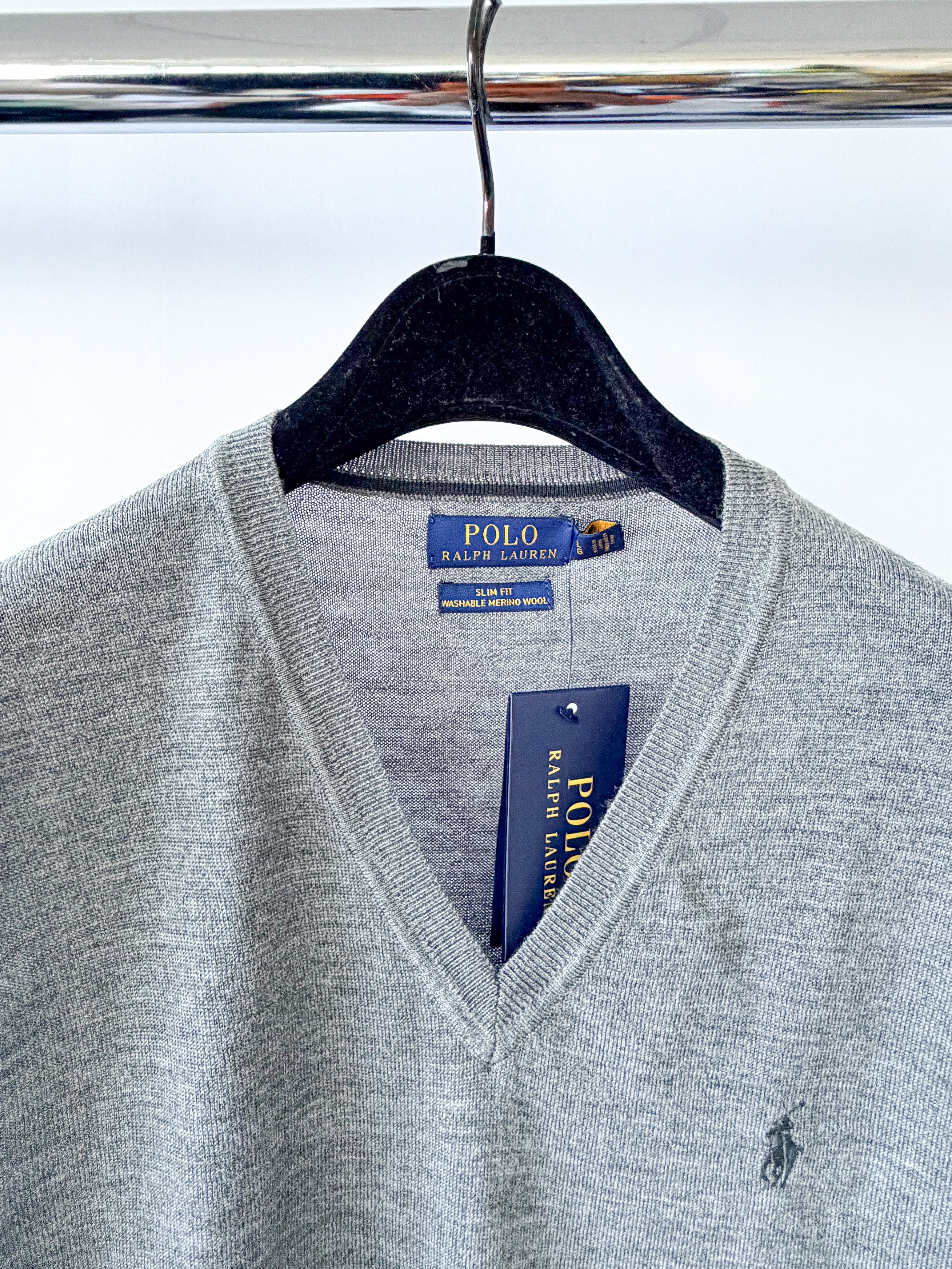 Ralph Lauren Polo Grey Merino Vest Jumper