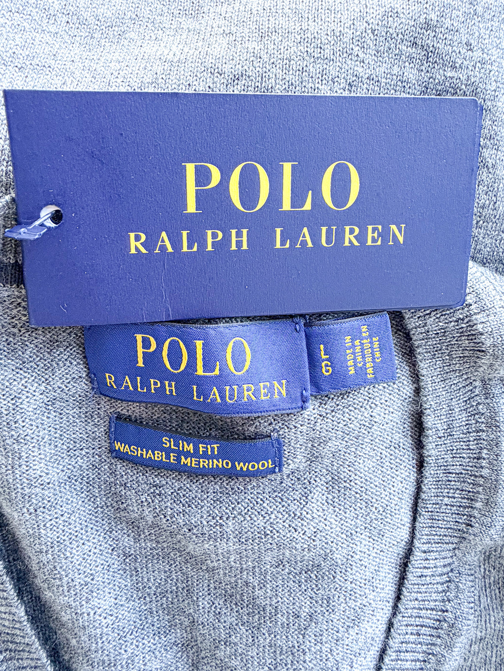 Ralph Lauren Polo Grey Merino Vest Jumper