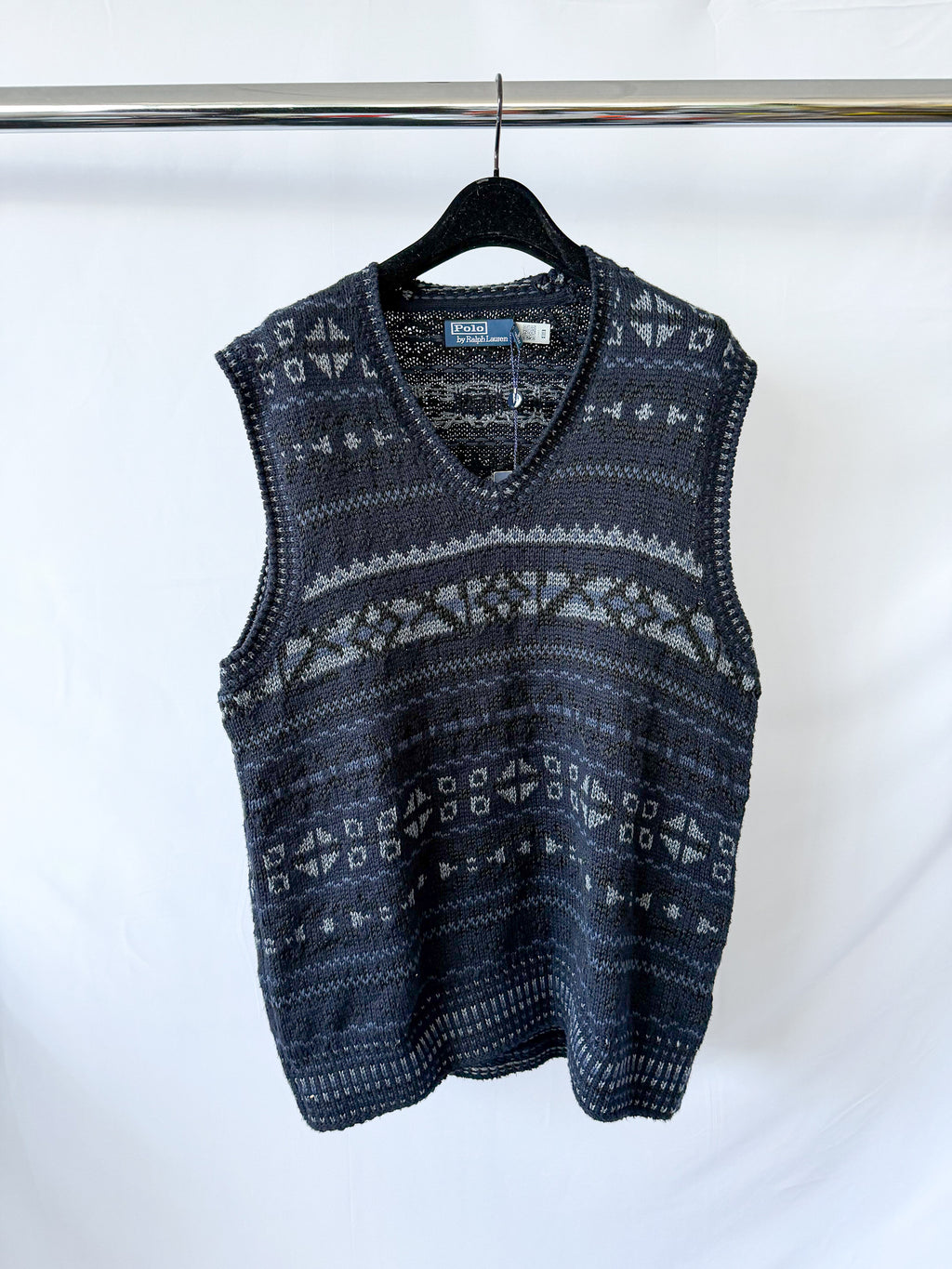 Ralph Lauren Polo Fair Isle Cotton Blend Sleeveless Jumper