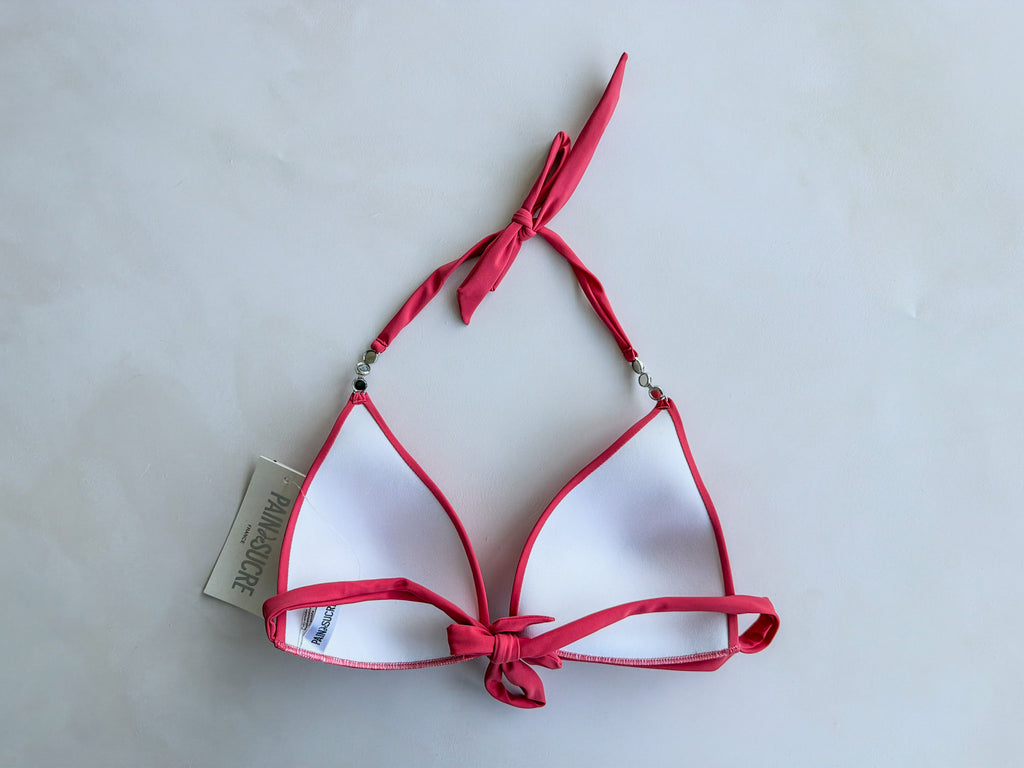Pain De Sucre Pink Jewel Detail Bikini Top in Elan