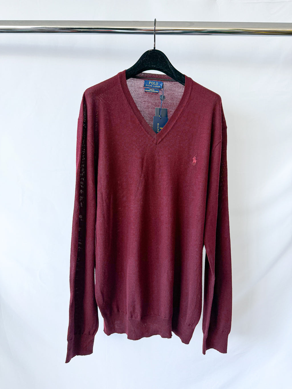 Ralph Lauren Polo Burgundy Merino Jumper