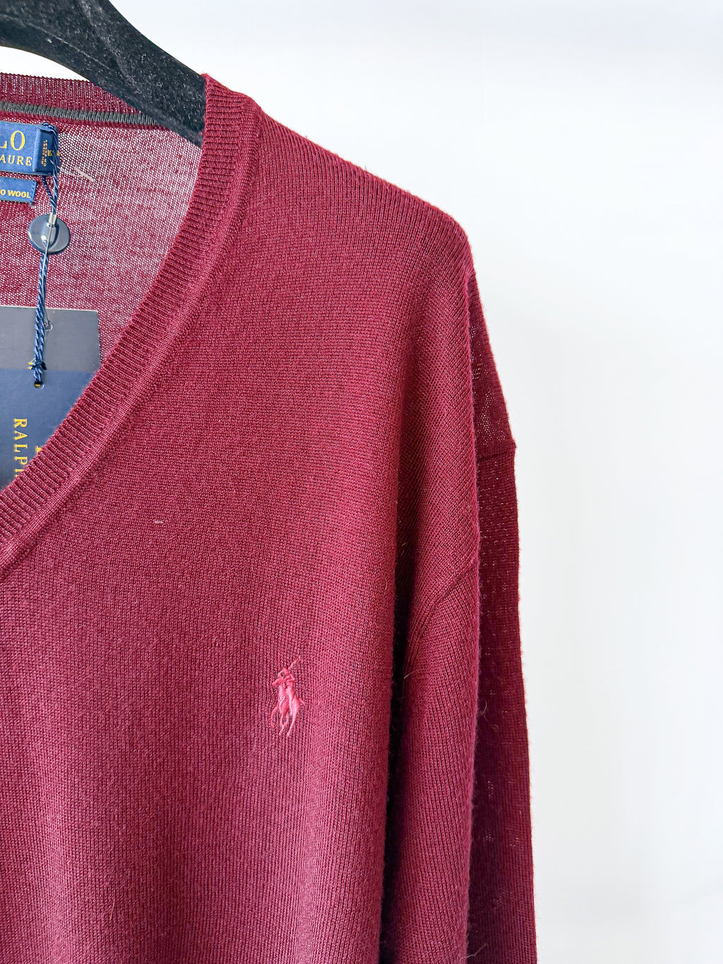 Ralph Lauren Polo Burgundy Merino Jumper