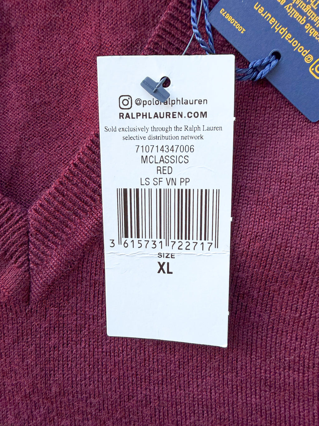 Ralph Lauren Polo Burgundy Merino Jumper