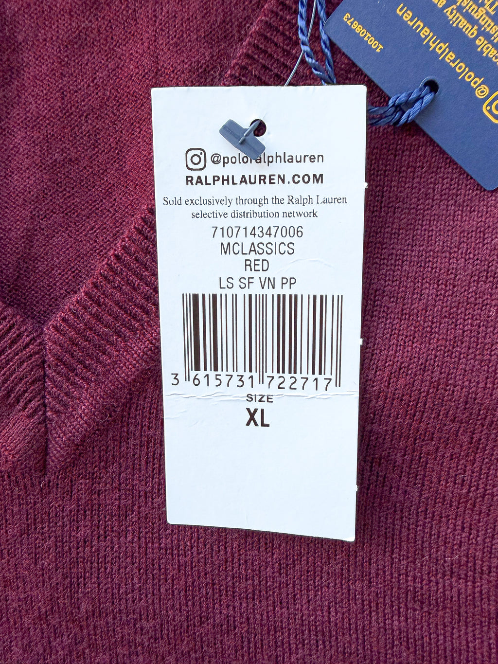 Ralph Lauren Polo Burgundy Merino Jumper