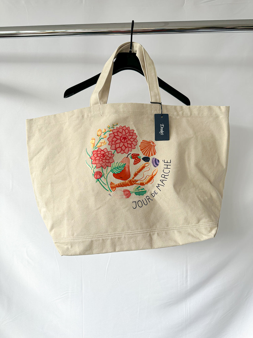 Drake's Ecru Extra Large Tote Bag Andreotti & Baribeaud Jour De Marche