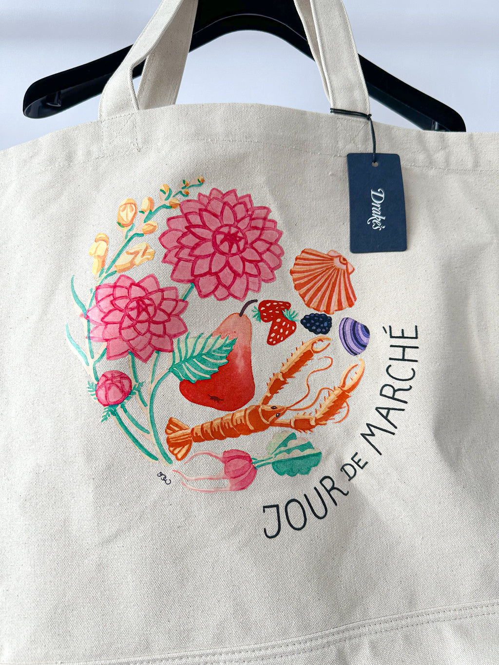 Drake's Ecru Extra Large Tote Bag Andreotti & Baribeaud Jour De Marche