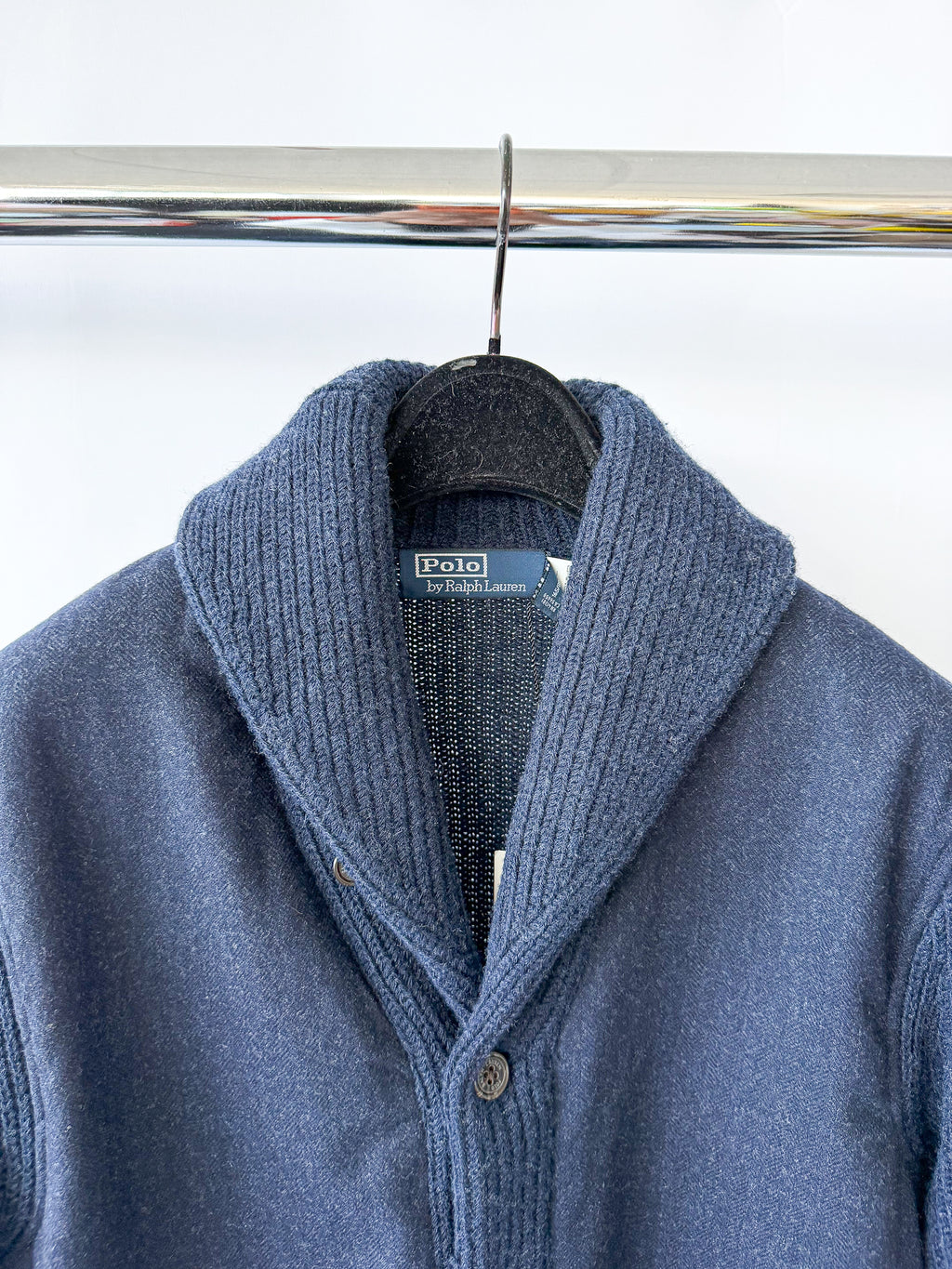 Ralph Lauren Polo Shawl Navy Wool Cardigan