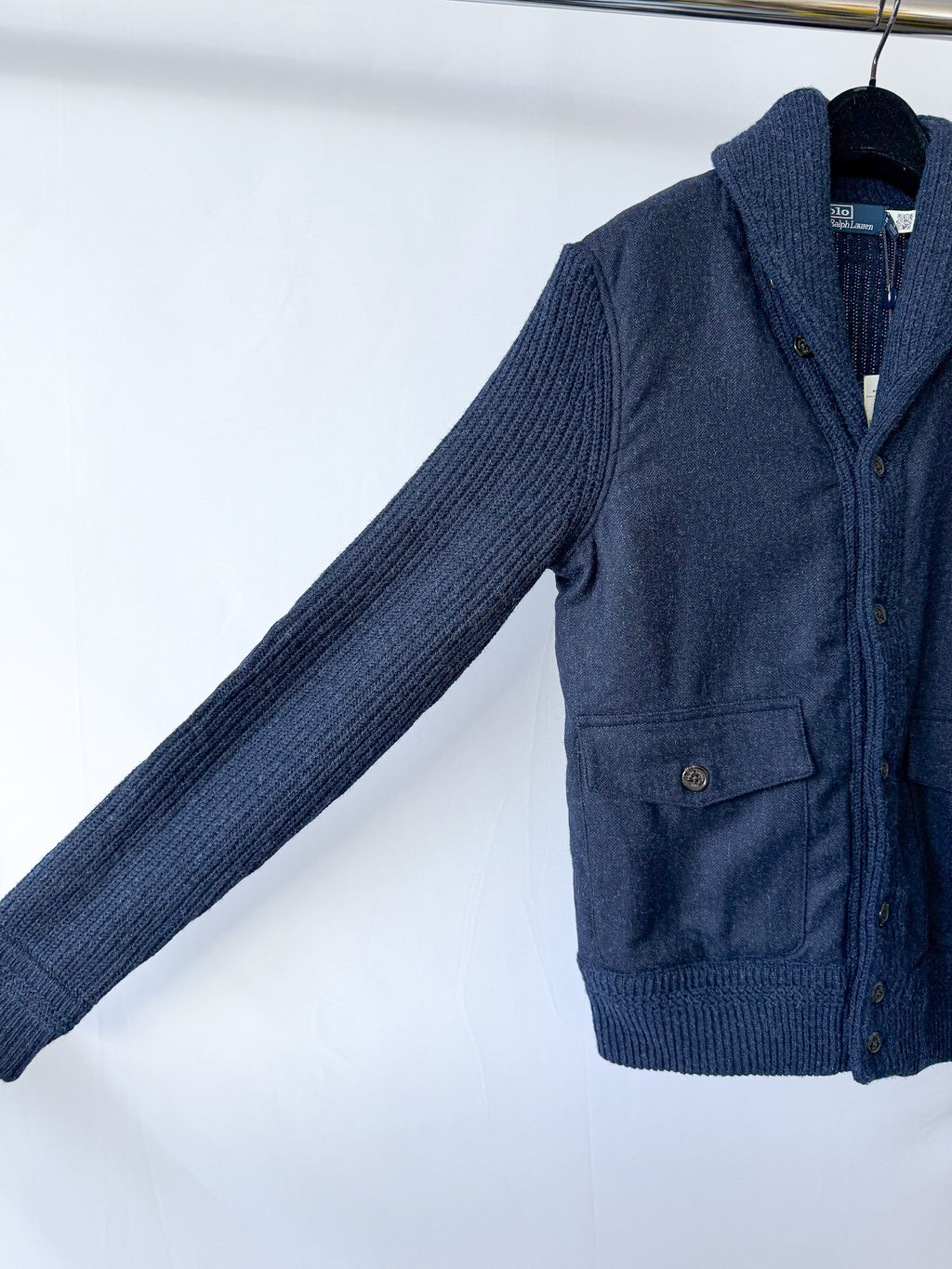 Ralph Lauren Polo Shawl Navy Wool Cardigan