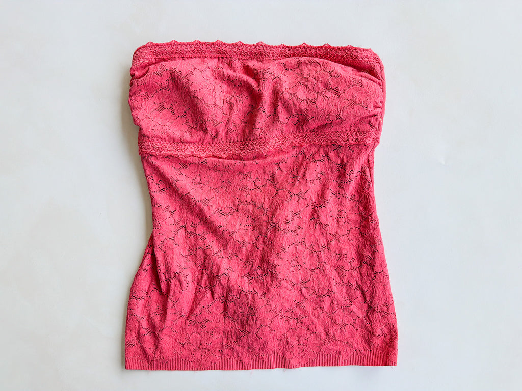 Haut bustier en dentelle Azelie rose pâle Pain De Sucre
