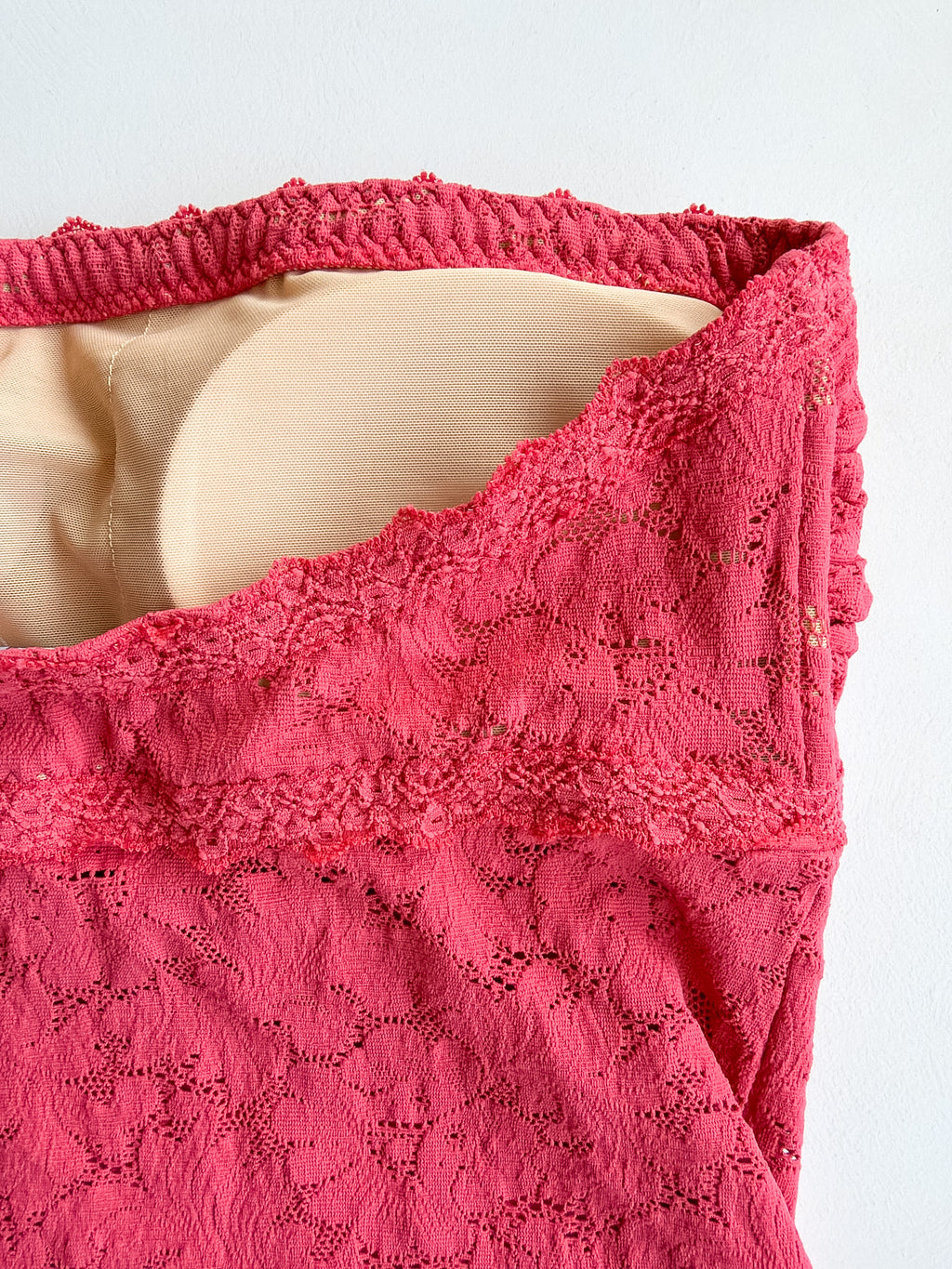 Haut bustier en dentelle Azelie rose pâle Pain De Sucre