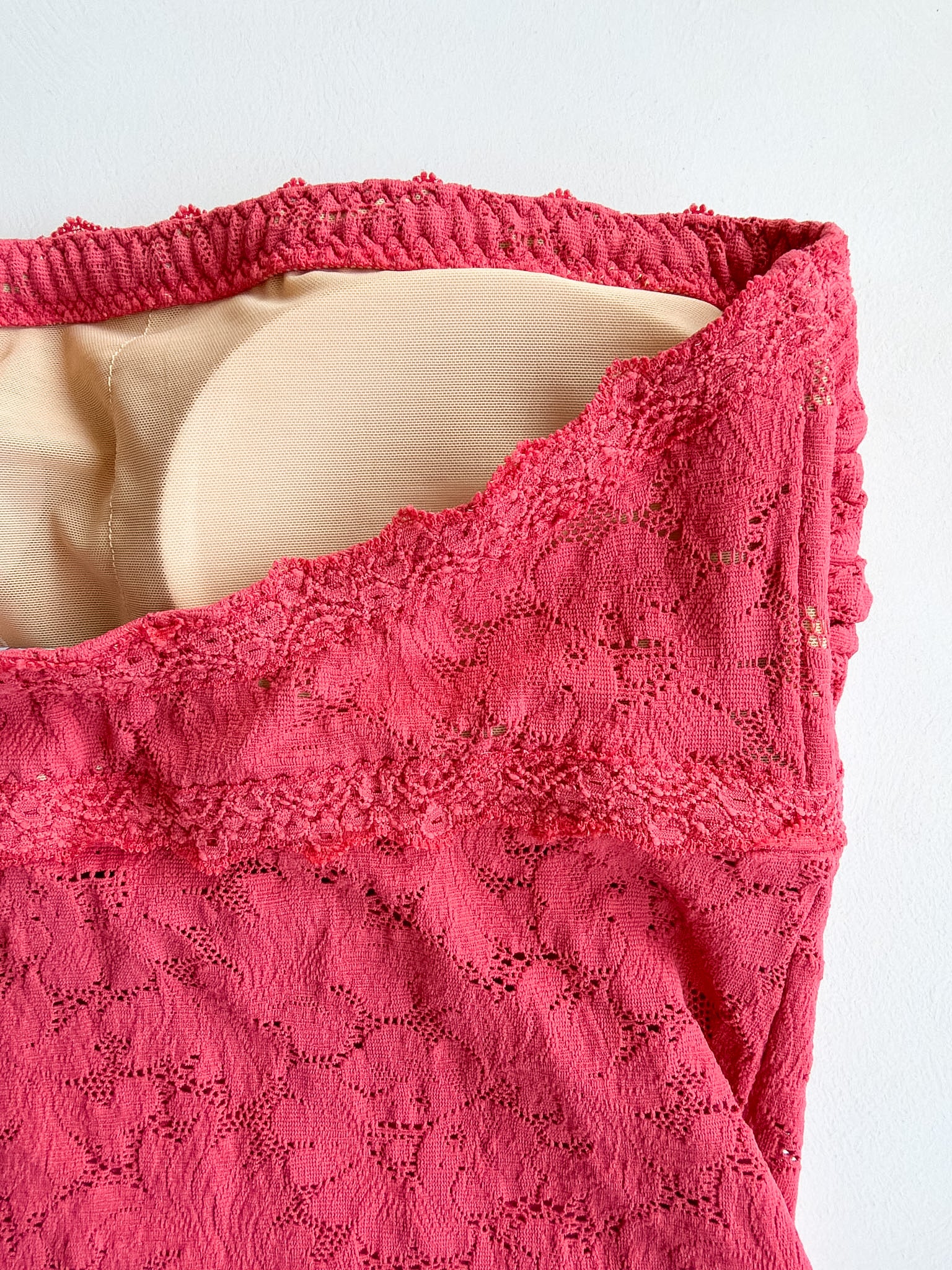 Haut bustier en dentelle Azelie rose pâle Pain De Sucre