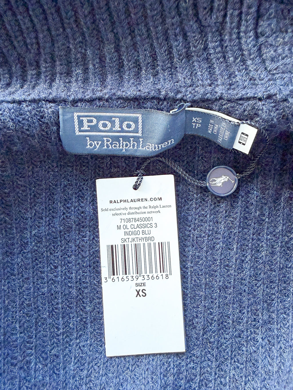 Ralph Lauren Polo Shawl Navy Wool Cardigan
