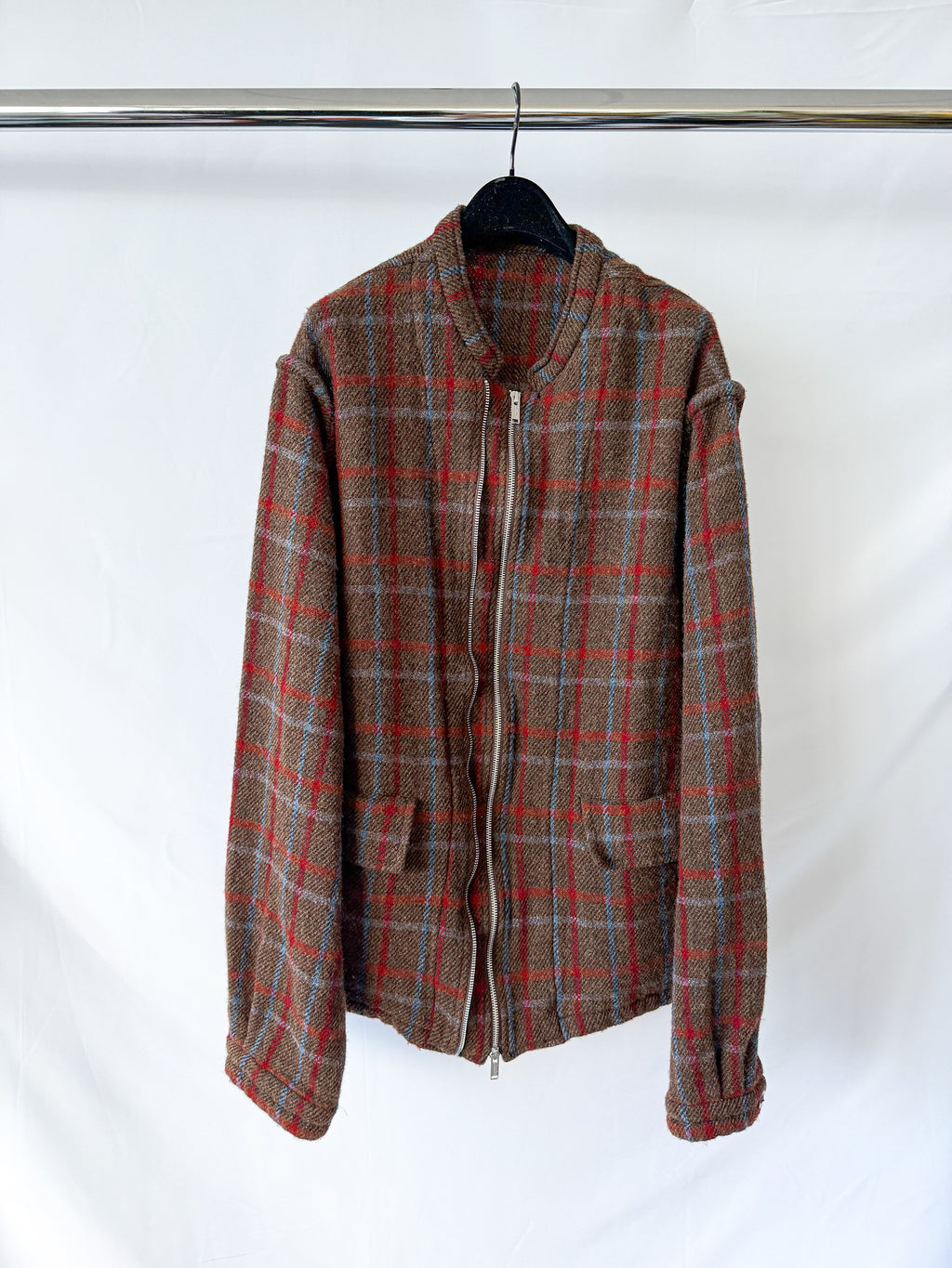 Veste à carreaux en laine marron UNDERCOVER