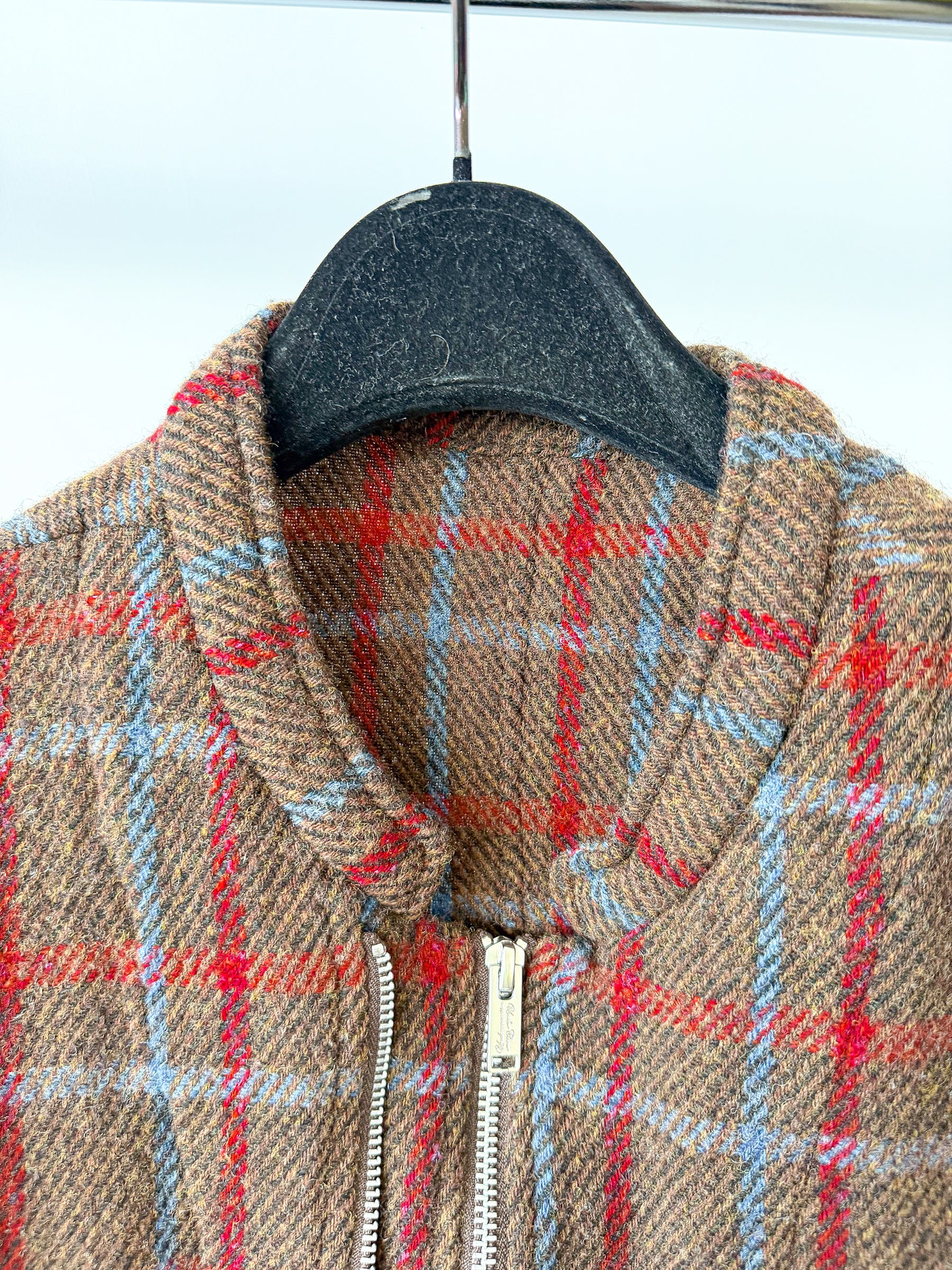 Veste à carreaux en laine marron UNDERCOVER